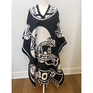 Dallas Cowboys NFL Football Helmet Star‎ Knit Blanket Poncho Blue White